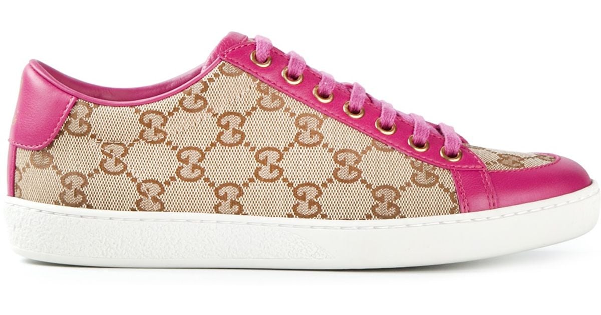 Gucci Monogram Sneakers in Brown - Lyst