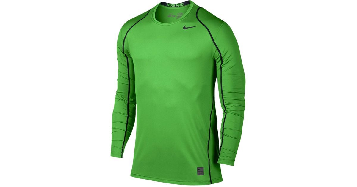 Nike Men's Pro Cool Drifit Fitted Longsleeve Shirt in Green for Men