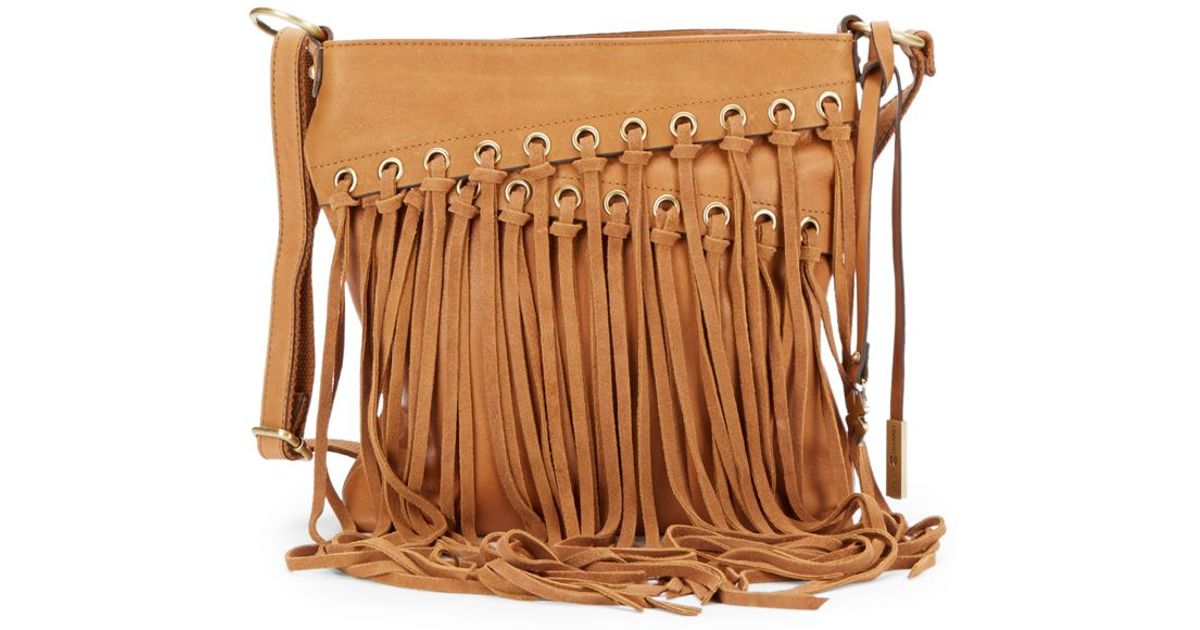 Lucky Brand Loredo Fringed Leather Crossbody Bag in Brown Lyst