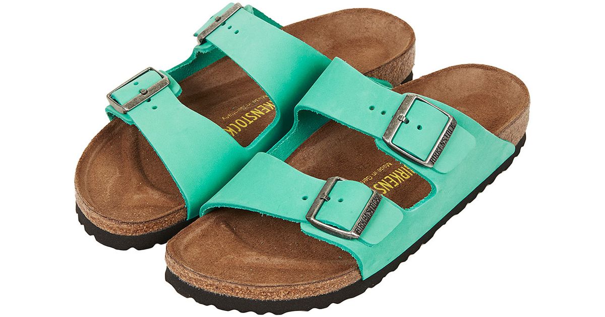turquoise birkenstock sandals