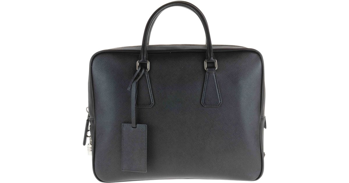 Prada Cartella Da Lavoro Nera Saffiano Travel Made In Italy in ...  