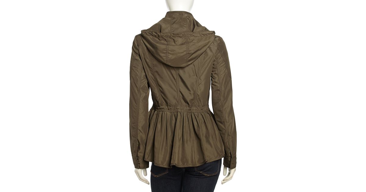 Packable Peplum Windbreaker Anorak Khaki Small Packable Peplum Windbreaker Anorak Khaki Small