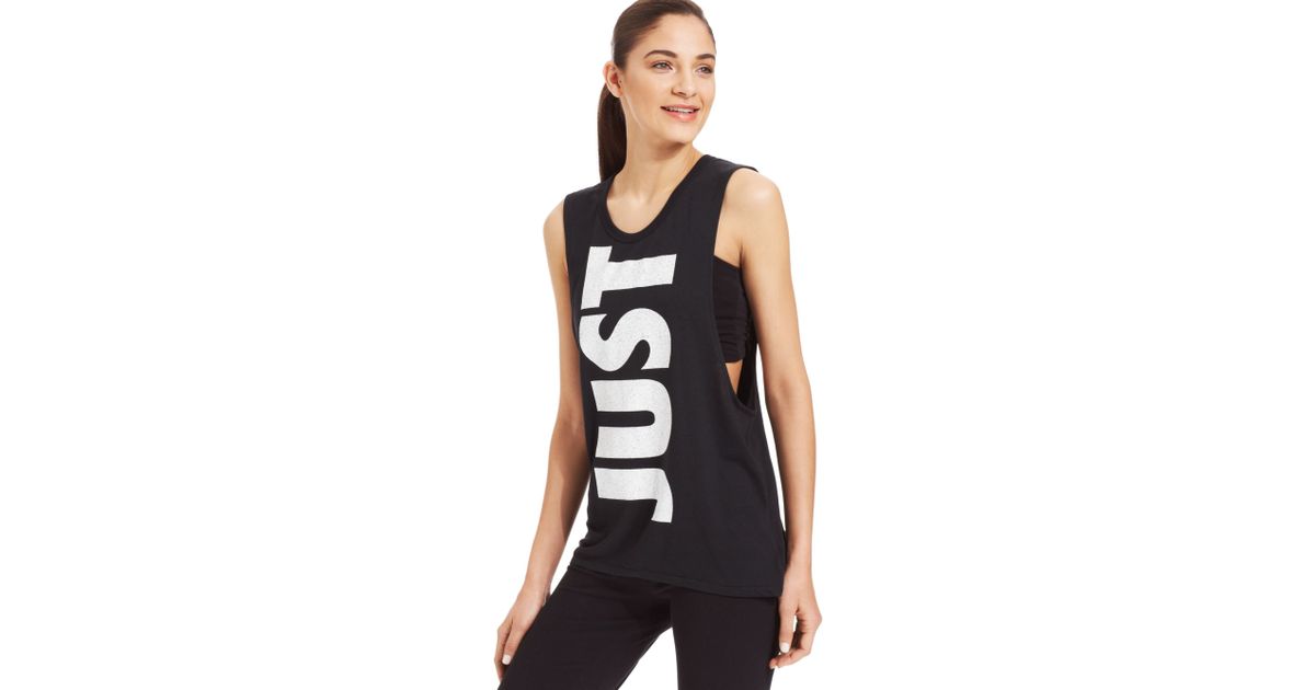 nike sleeveless graphic muscle tank top