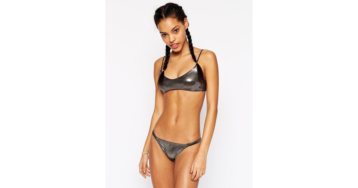 Asos Black Silver Bikini Bottom Metallic dorCBeWx