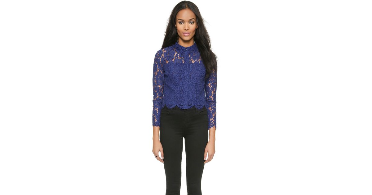Whistles Chay Lace Crop Top - Russian 