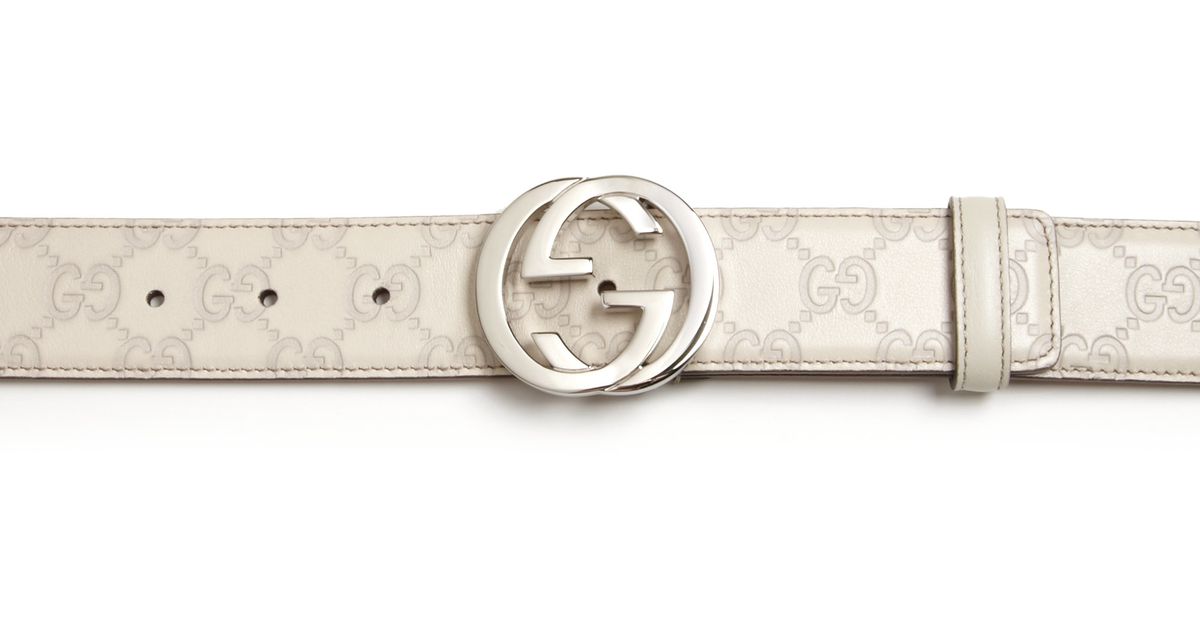 Gucci Interlocking G Belt in White Lyst