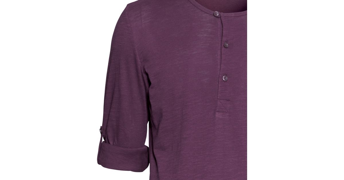 H\u0026M Henley Shirt in Purple for Men 
