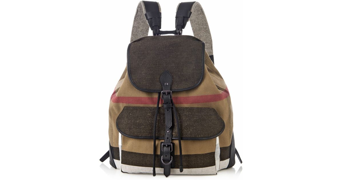 burberry canvas check backpack