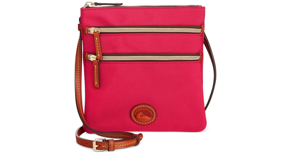 Dooney & Bourke North South Triple Zip Nylon Crossbody in Pink Lyst
