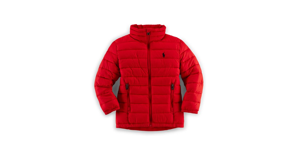 polo puffer jacket red