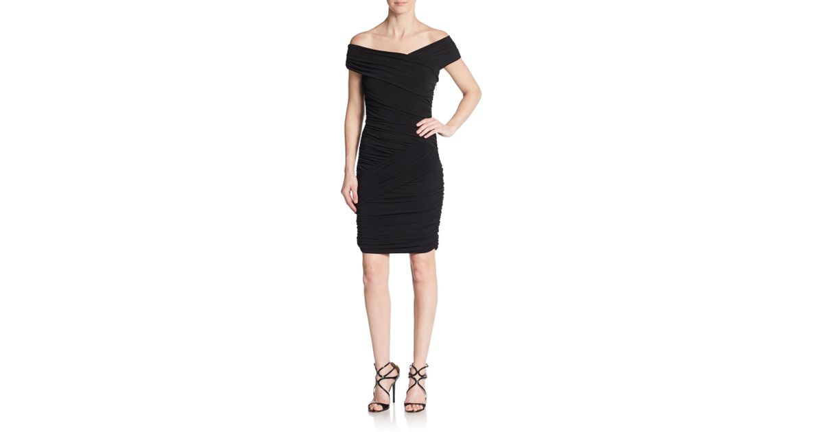 nicole miller off the shoulder dress