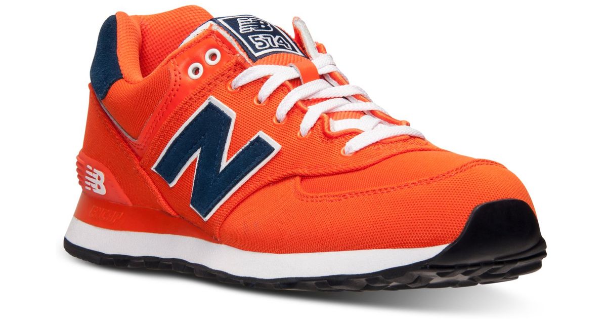 New Balance Men'S 574 Pique Polo Casual Sneakers From Finish Line in Orange  for Men | Lyst