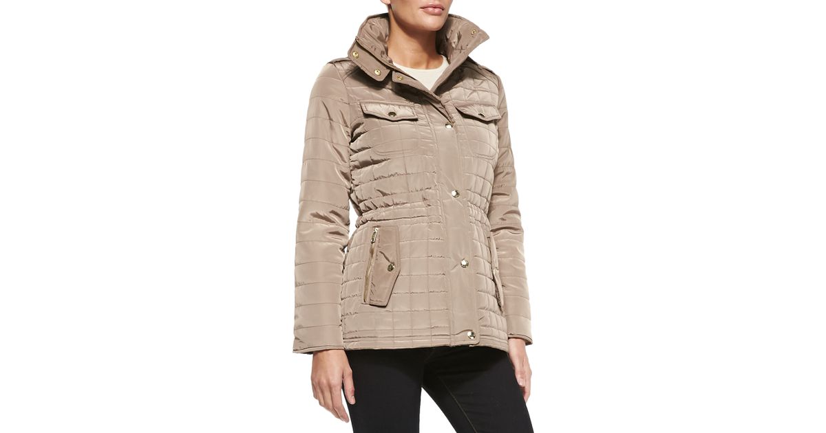 michael michael kors hooded quilted anorak coat