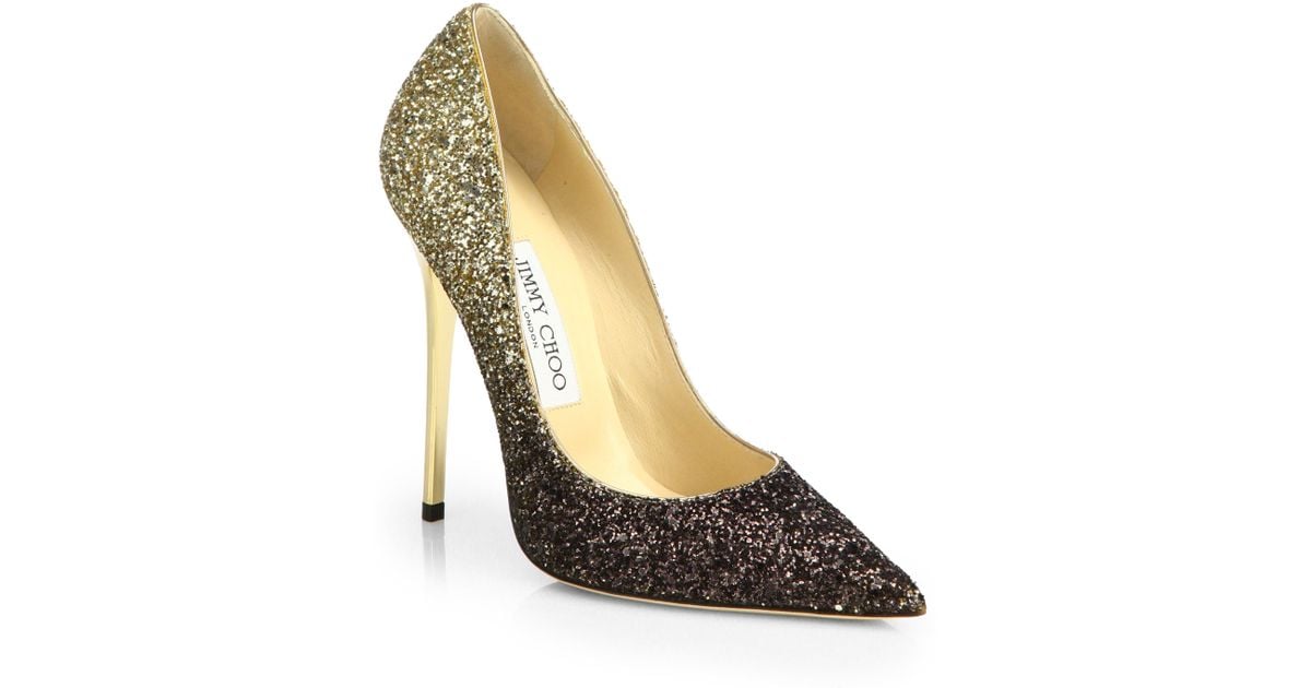 black and gold glitter heels