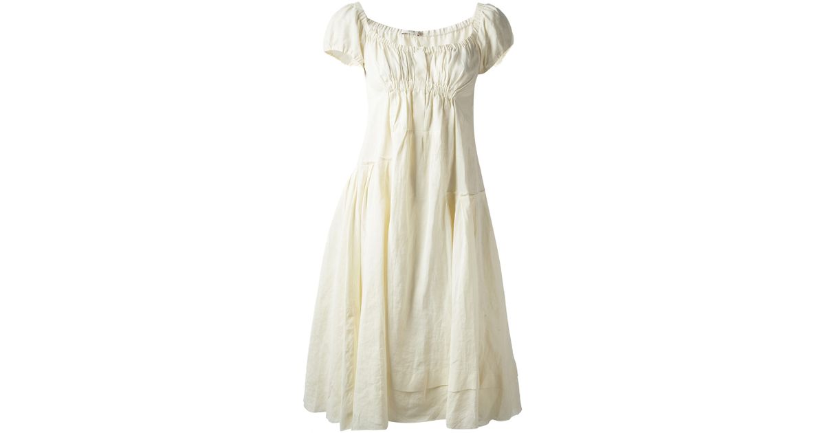 Prada Off The Shoulder Dress in White - Lyst
