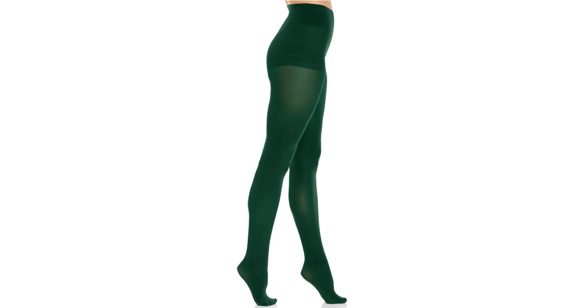 DKNY Basic Opaque Control Top Tights in Green