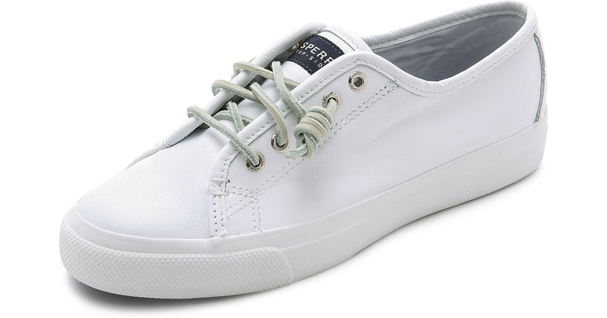sperry white leather sneakers
