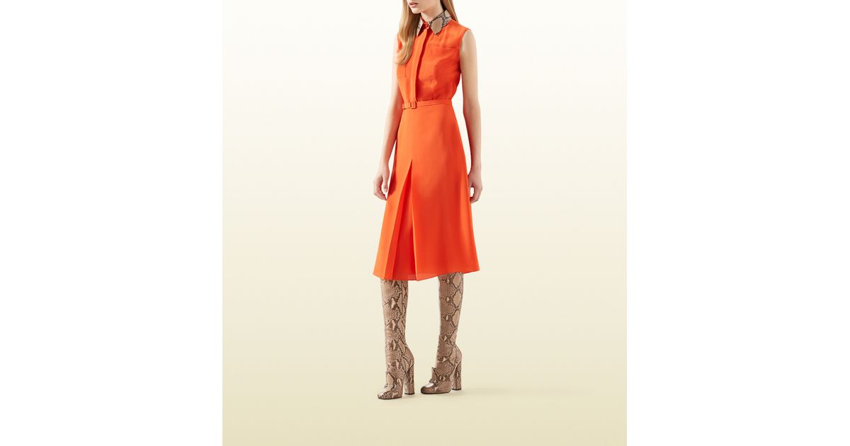 orange gucci dress