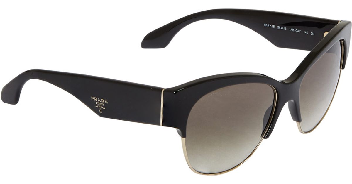 prada half rim glasses
