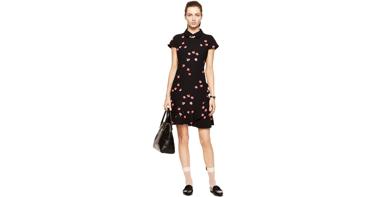 kate spade black ruffle dress