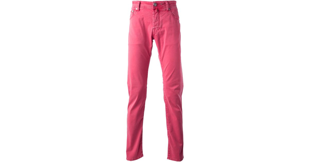 Jacob Cohen Skinny Jeans in Pink for Men | Lyst