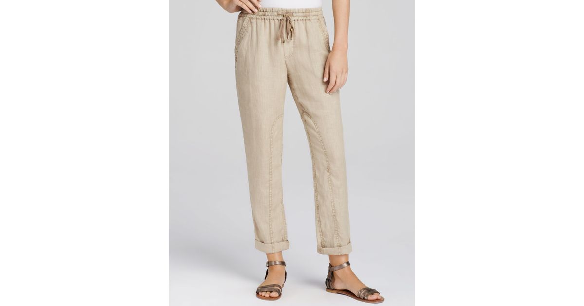 Three Dots Cuffed Linen Pants in 