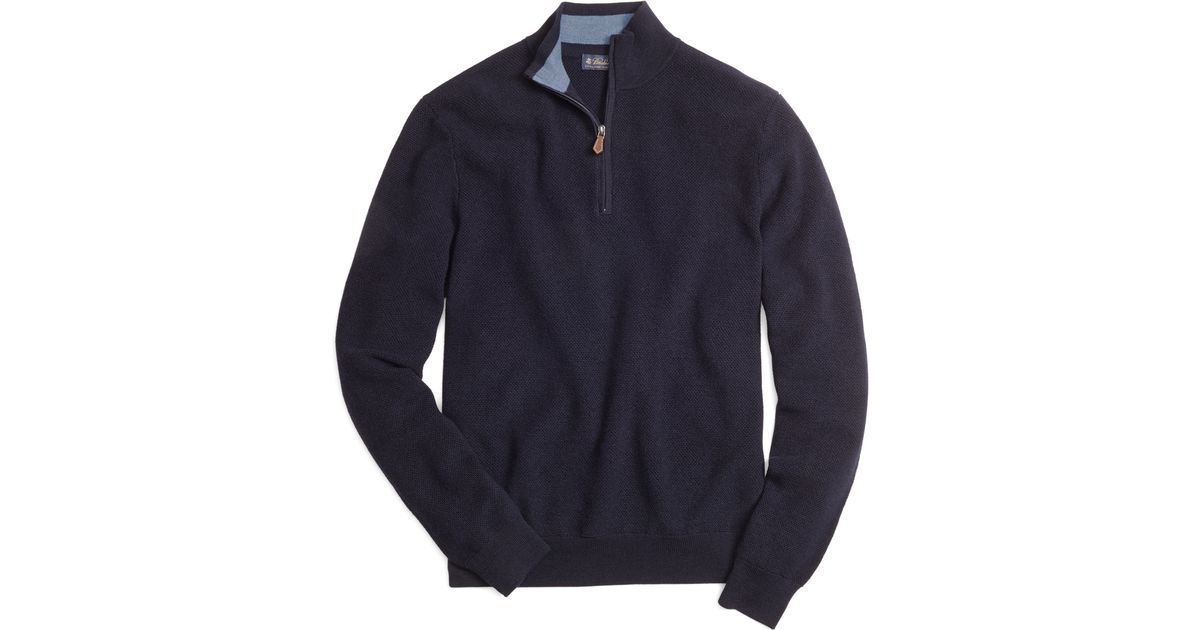 Brooks Brothers Merino Wool Halfzip Sweater in Navy (Blue) for Men Lyst