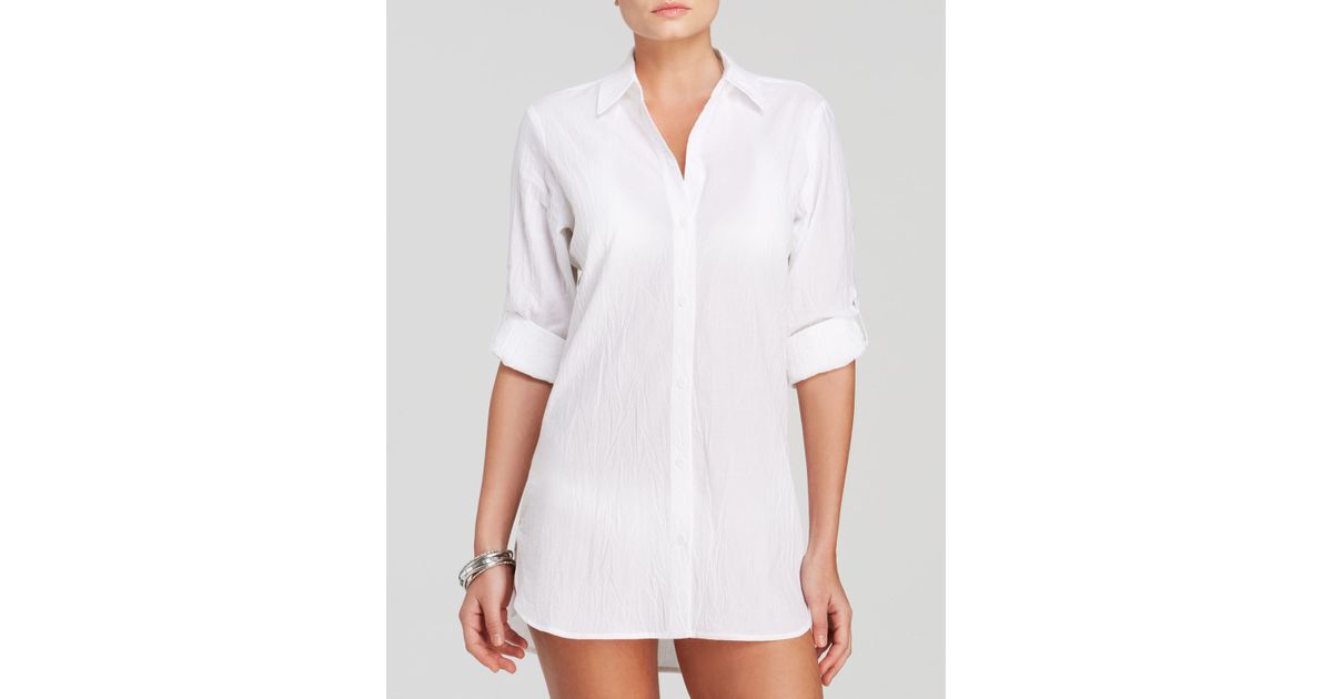  Tommy  bahama  Crinkle Boyfriend Shirt  Swim  Cover Up  in 