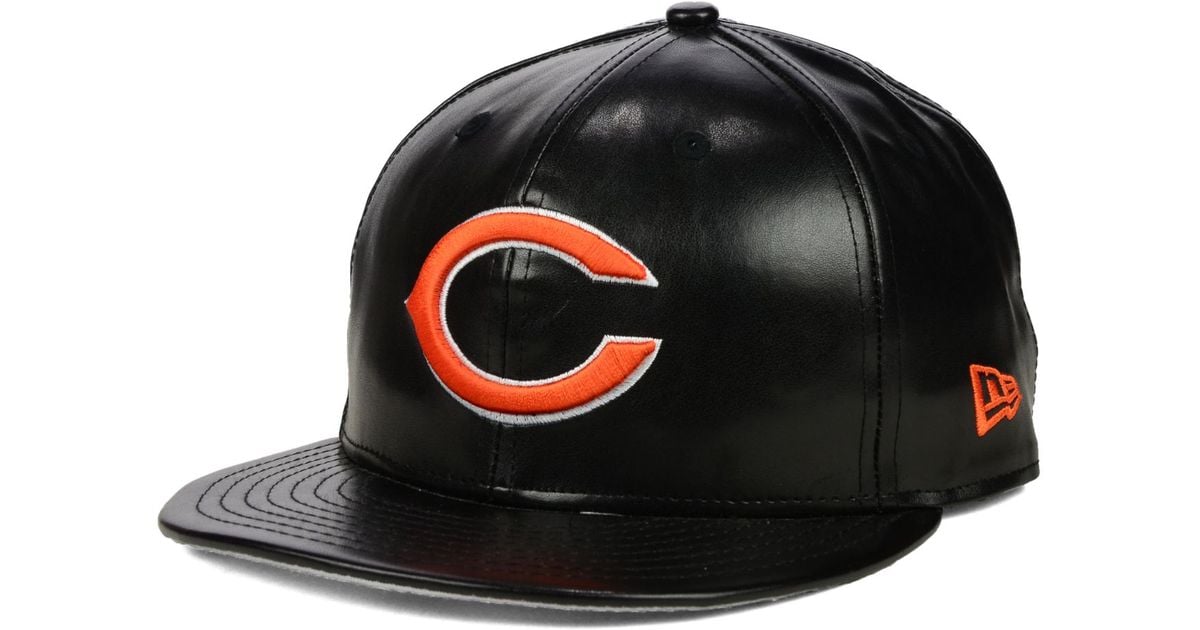 KTZ Chicago Bears FauxLeather 9Fifty Snapback Cap in Black for Men Lyst