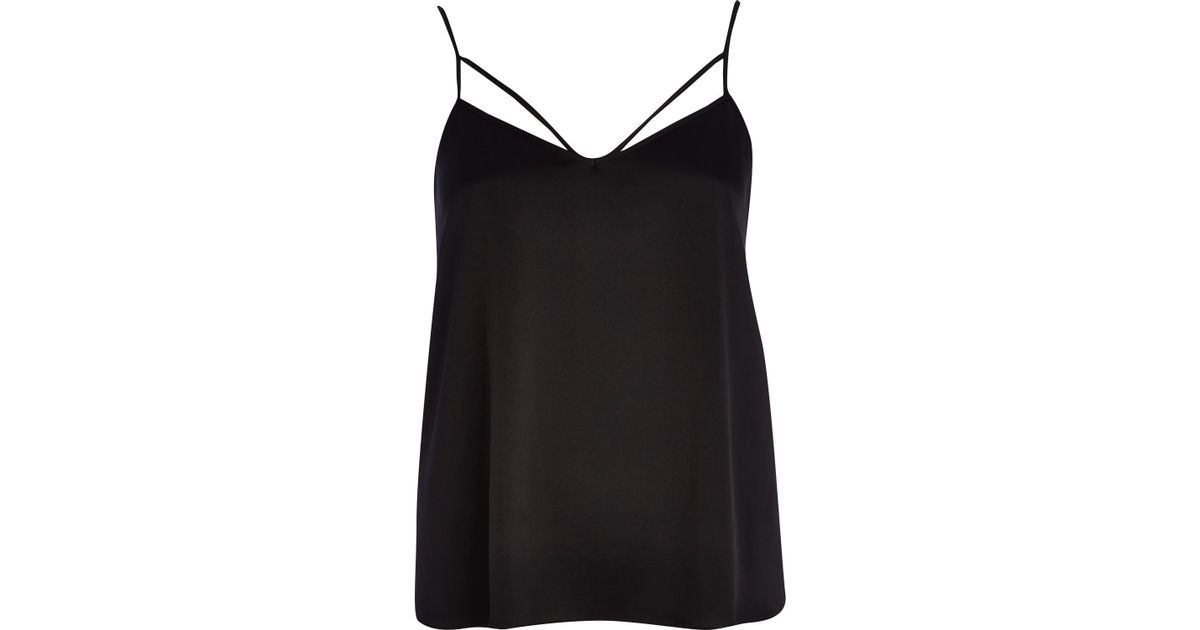 black strappy cami top