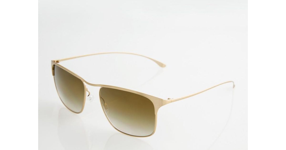 Paul Smith Brushed Gold Mirrored 'lanyon' Sunglasses in Metallic - Lyst