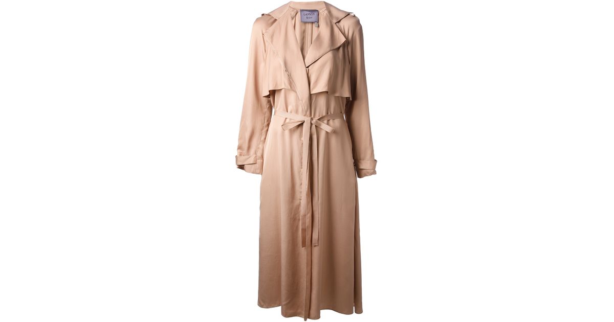 Louise Paris Lanvin Beige Camel Cotton And Paper Trench Coat Gallery