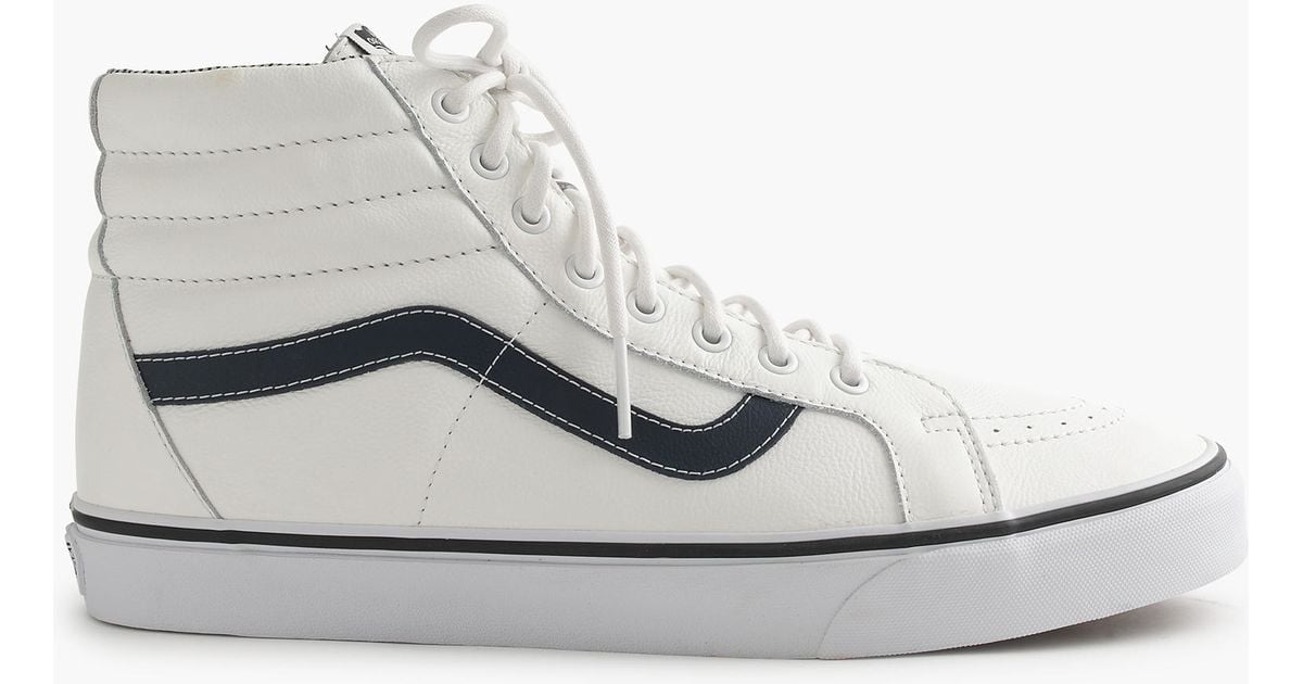 J.Crew Vans Sk8-hi Leather Sneakers in White for Men | Lyst