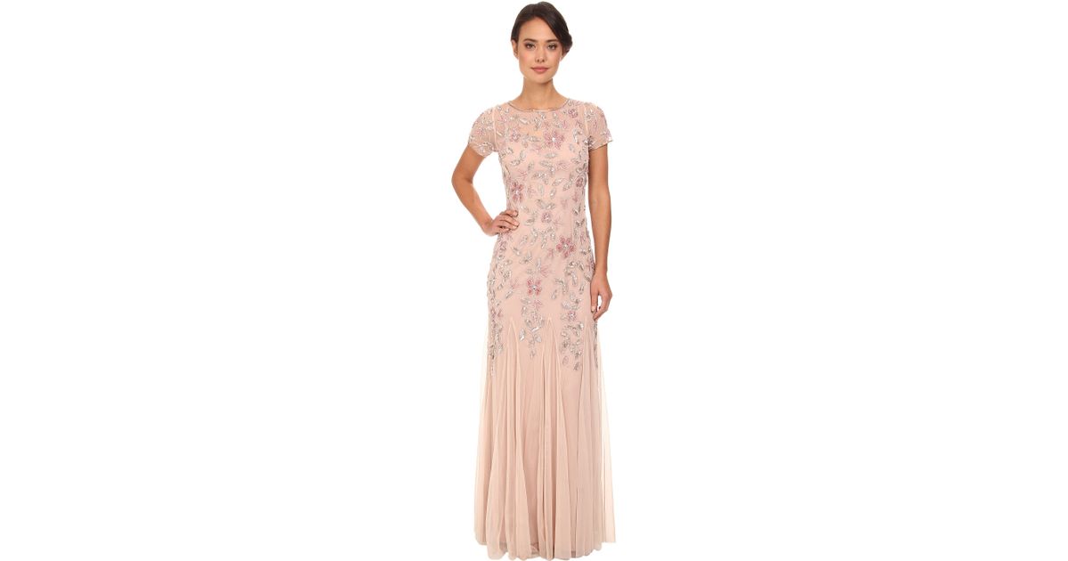 Floral beaded godet gown 2025