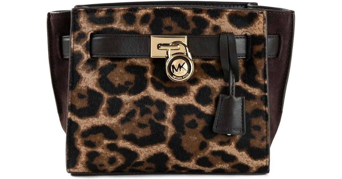 Lyst Michael Kors Hamilton Traveler Leopard Print Lyst Michael Kors Hamilton Traveler Leopard Print Messenger Bag In Brown