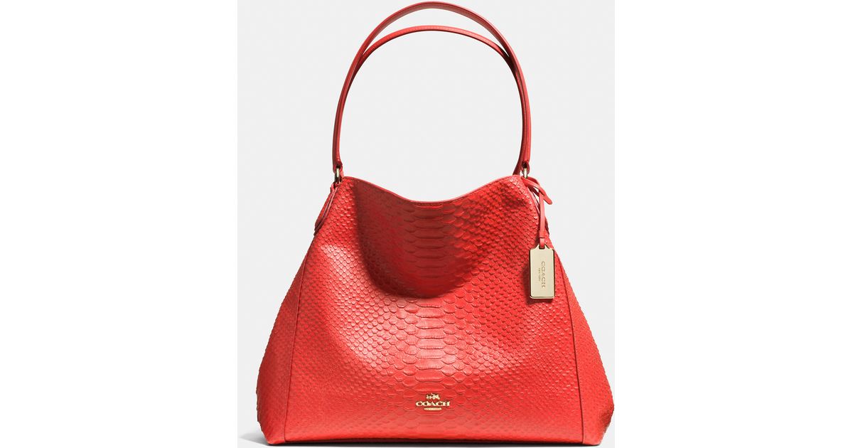 coach edie embossed leather shoulder bag