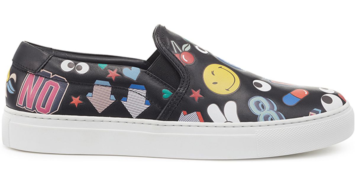 Anya Hindmarch Leather Skater Shoes In Black Lyst