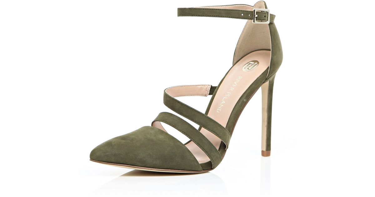 Khaki best sale shoes heels