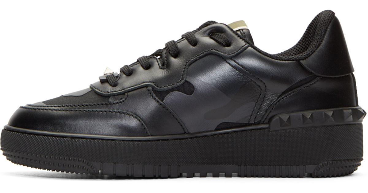 valentino black camo sneakers