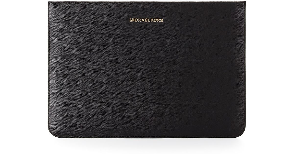 Michael Kors Michael Saffiano Laptop Sleeve in Black for Men - Lyst