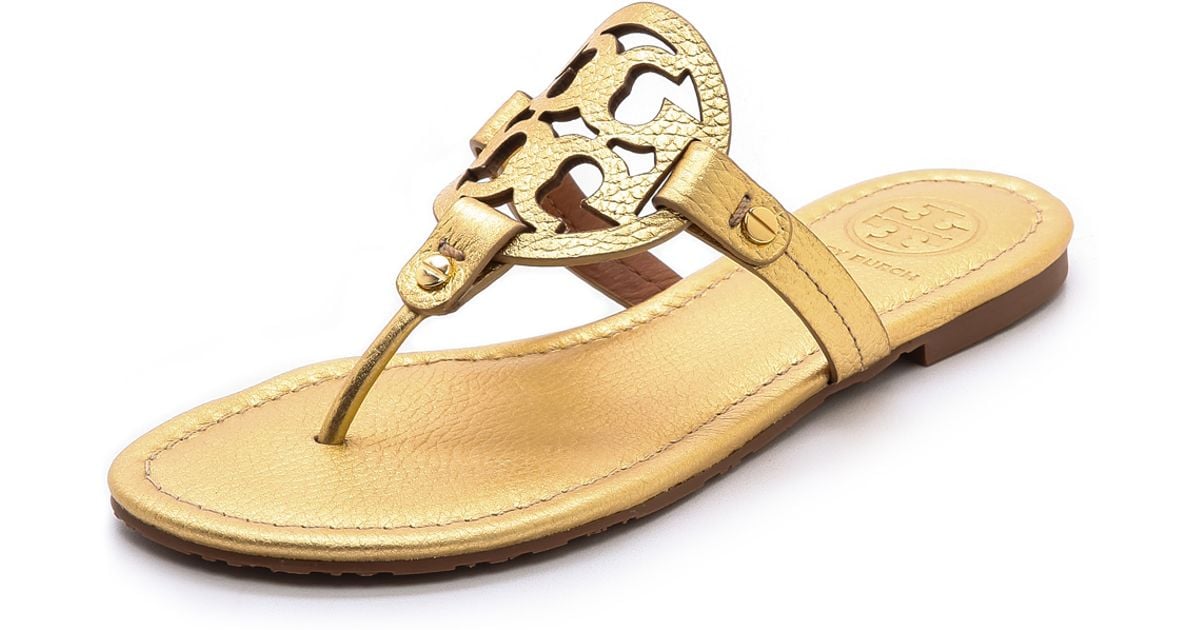 Tory Burch Miller Thong Sandals - Gold in Metallic - Lyst