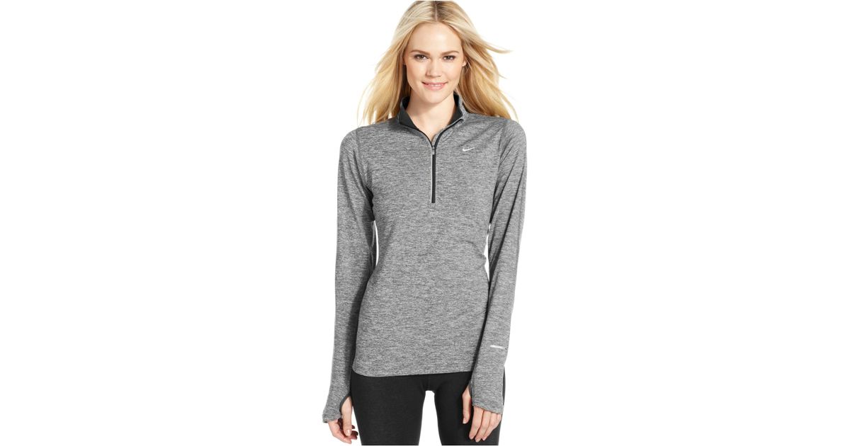 Nike Element Dri-Fit Half-Zip Pullover in Gray - Lyst