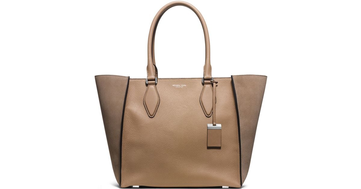 Michael Kors Gracie Large Suede And Leather Tote in Brown | Lyst