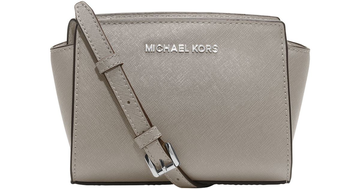 Lyst Michael michael kors Selma Leather Mini Messenger Bag in Gray