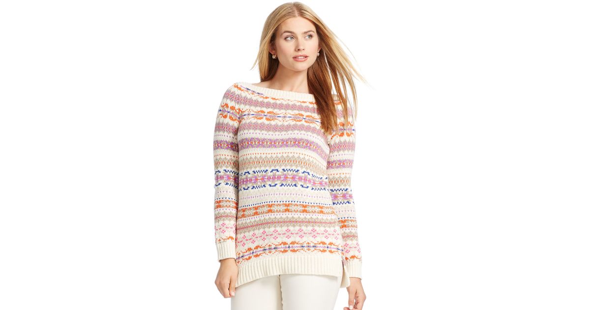Ralph Lauren Fair Isle Cotton-wool Sweater | Lyst
