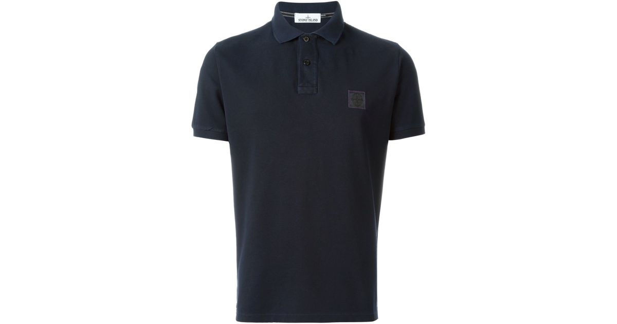 Stone Island Black Vintage Polo Shirt for men stone island mid wash slim fit jeans, STONE ISLAND POLOHEMD