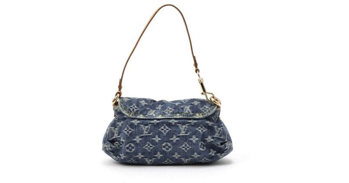 Lyst Louis Vuitton Preowned Blue Jean Monogram Denim Mini Pleaty Lyst Louis Vuitton Preowned Blue Jean Monogram Denim Mini Pleaty Bag In