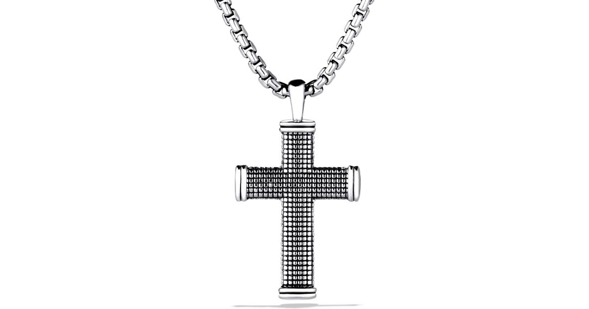 David Yurman Sky Small Cross On Chain in Metallic for Men | Lyst