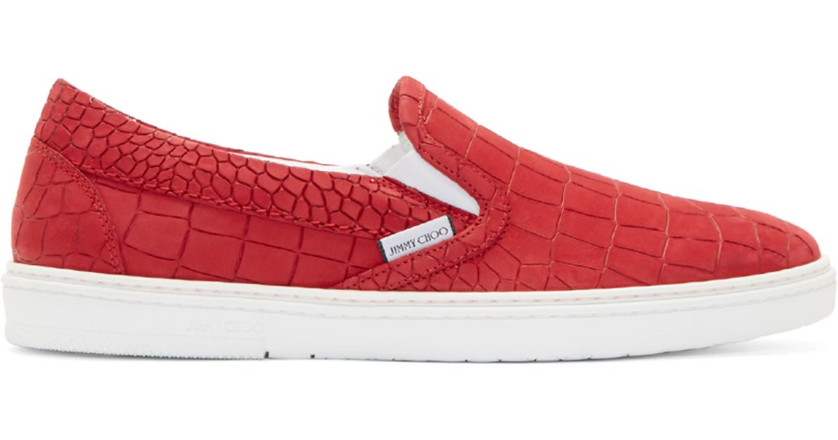 jimmy choo red sneakers