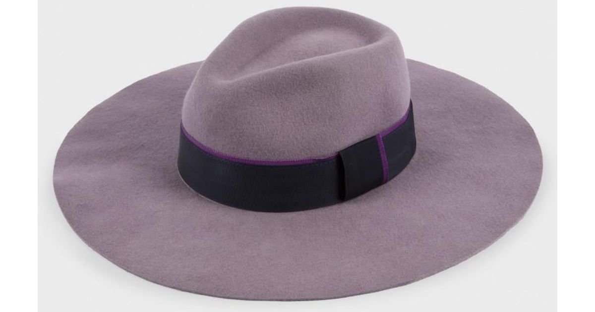 wide brim purple hat